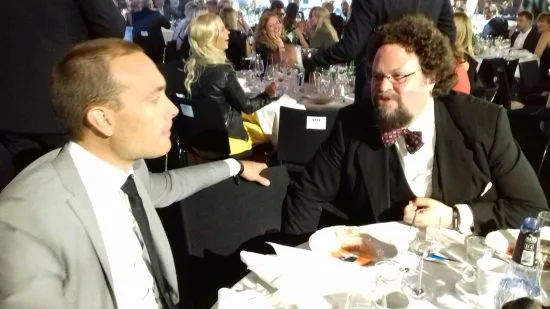 Jesper Rönndahl filosoferar tillsammans med matprofilen Edvard Blom Foto: Elisabet Höglund