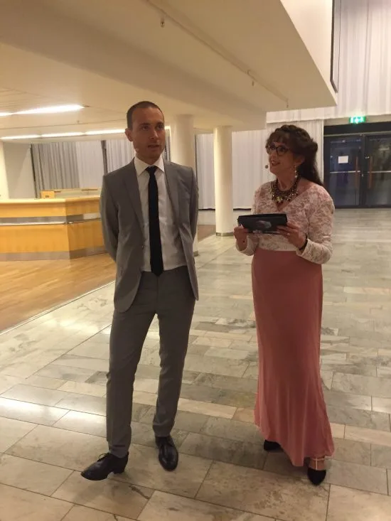 Jesper och jag repar inför vårt framträdande på Kristallen Foto: Camilla Zamek