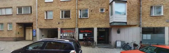 n man blir misshandlad i samband med ett större bråk här på Luntgatan i Norrköping. Bild: hitta.se