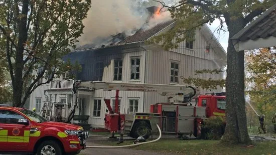 Det var herrgården Ramelska huset som blev mycket svårt brandskadad i Sunne. Bild: newsJS