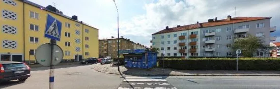 Östra Farmvägen i Malmö, där en lägenhet beskjuts Bild: hitta.se