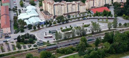 En 29-årig man mördas här i Barkarby norr om Stockholm den 15 september. Bild: trafikverket.se