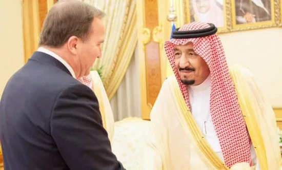 Stefan Löfven och kung Salman av Saudiarabien