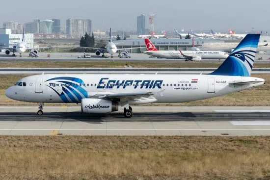 En Airbus 320 från EgyptAir Copyright: Andreevaee/Dreamstime.com